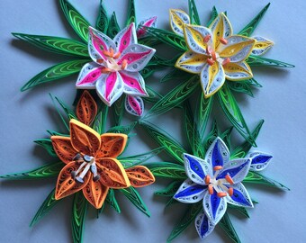 Colorful Lily Quilled Magnet
