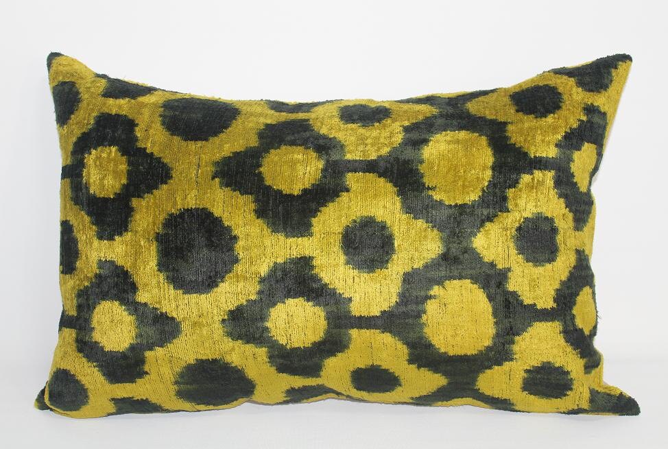 Velvet Ikat Pillow Cover15''x23''Soft