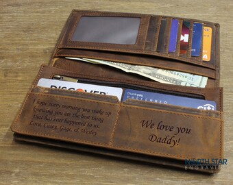 Personalized Leather wallet, Fathers day gift, Fathers day, Father's day gifts, Gifts for Dad, Wife to Husband gift, Mens Leather wallet