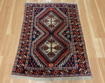 Vintage Vintage Rug 3' x 4' 1 Blue Afshar Oriental Rug