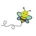 Bee Embroidery Design - 4 sizes instant download
