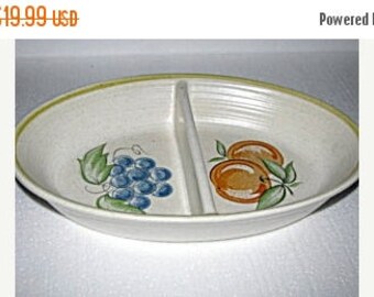 ON SALE Franciscan FRUIT Divided Oval Vegetable Serving Bowl Dinnerware Fruit Interior Excellent Condition