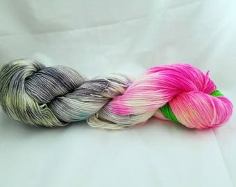 Fairy Garden hand dyed sock yarn 400 yards