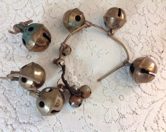 Lot of Vintage Brass Bells 12 Vintage Bells Sleigh Bells Carriage Bells