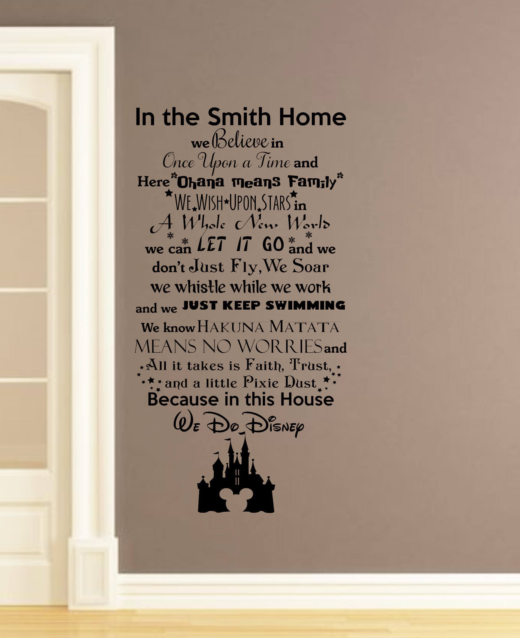 Disney Wall Decal-In this House We do Disney Wall Decal with