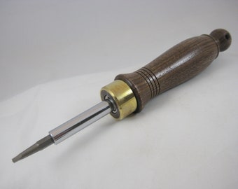 Screwdriver Black Walnut Wood Interchangeable Tip 4 in 1 Brass Ferrule handyman gift