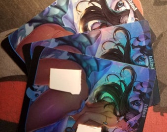 3x full art Islands, 2 foil and 1 non-foil. Casual play card for mtg with new card back NSFW