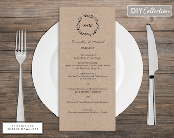 Menu templates | Etsy