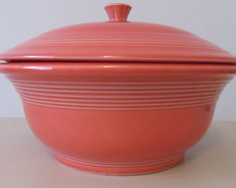 Vintage Fiesta Ware Homer Laughlin China Co Lead Free USA Casserole Dish. Fiesta Ware Casserole Dish. Retro Fiesta Ware.