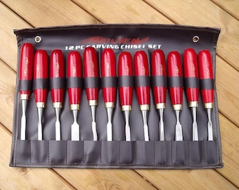 12PC Wood Turning Chisels, and Gouges Set, with Storage Pouch. CT0055