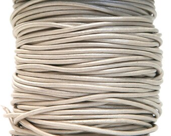 Round Leather Cord 1.5 mm Diameter Metallic Pearl Color (Length: 5 Yards)