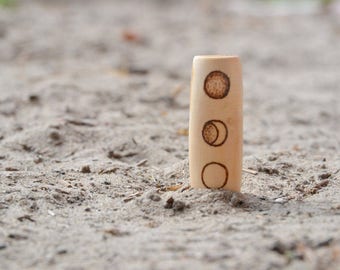 All under the same moon - wooden dreadlock moon cycle bead - hair beads, dreadlock accessories