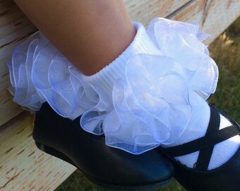 Ruffle socks - sheer organza extra full ruffle - many colors available