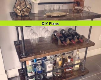 DIY Industrial Bar Cart Plans - Easy to Follow - YOU Can Build This!!