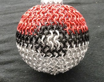 Pokeball christmas tree ornament