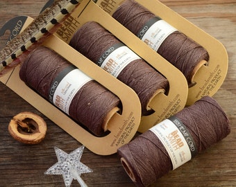 Chocolate Brown Natural Hemp Cord, 20lb cord, spool of 60 meters (197 feet) / Cording, Stringing, Macrame, Eco Friendly Cord / Supplies