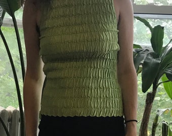 00's era lime green ruched tank