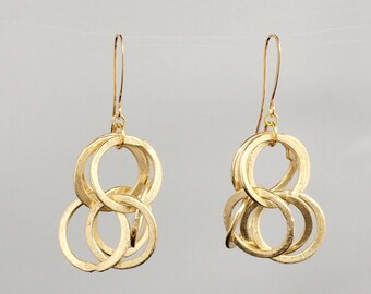 Gold chain earrings | Etsy