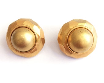 Vintage Goldtone Faceted Statement Earrings