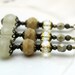 Vintage Style Cloudy Agate with Crystal Bead Dangle Charm Set - Earring Dangle, Charm, Necklace Pendant, Focal Beaded Pendant