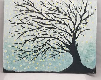 Flowering tree in bloom....acrylic on mdf board