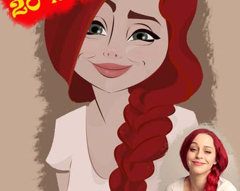 CUSTOM CARTOON PORTRAIT, Personalized portrait, Custom gift, Custom Illustration, Portrait Illustration, Custom Portrait from Photo