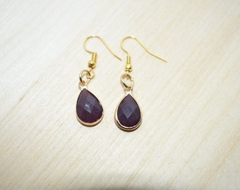 Purple Teardrop Earrings