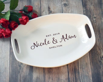 Personalized Cheese Platter - Wedding Gift - Housewarming Gift - Serving Dish - Serving Tray - Ceramic Tray - Cheese Platter - Gift Wrapped