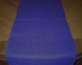 14" x 72" Ecliptic Blue Burlap Table Runner (Serged edges)
