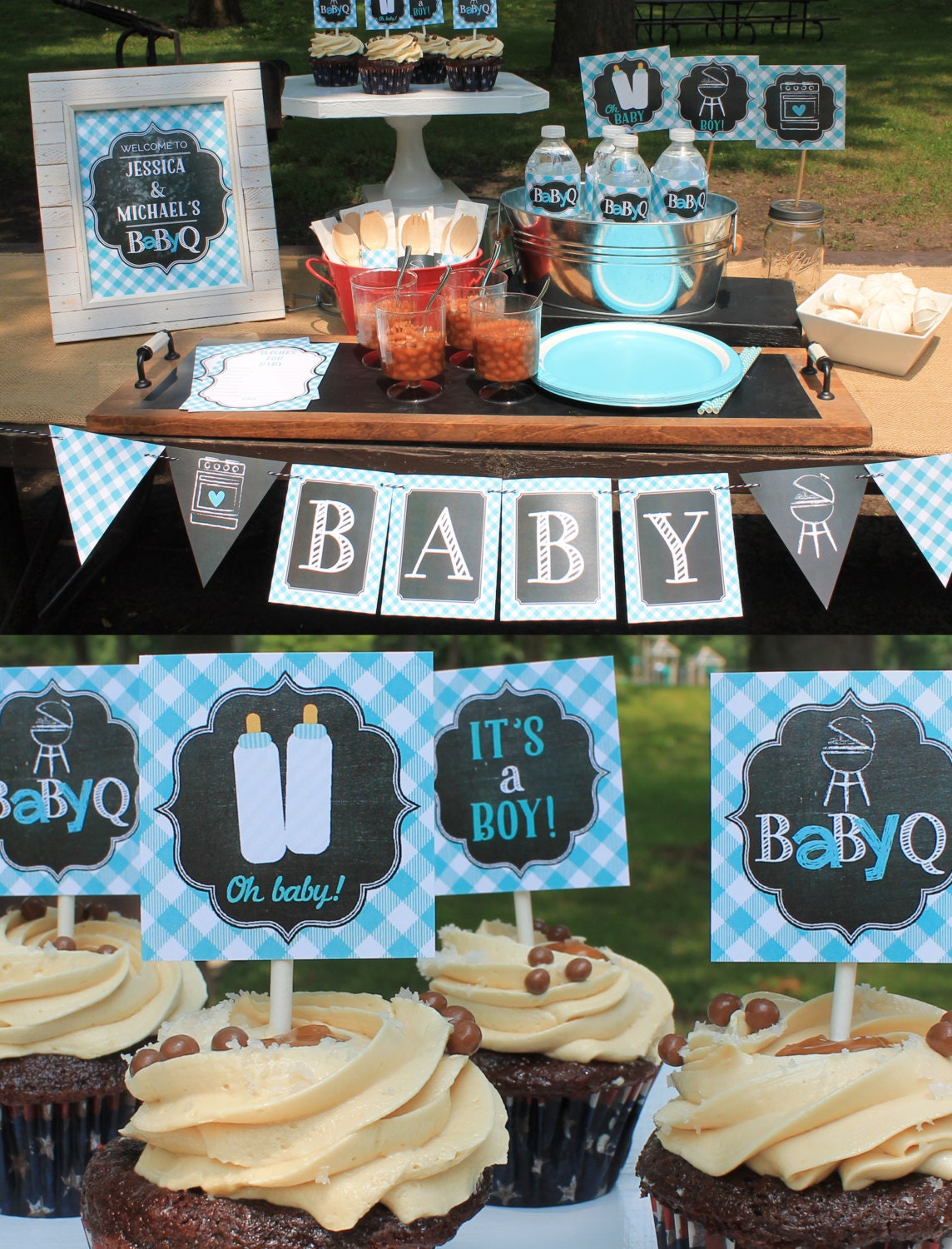 Boy Baby Q Decorations bbq baby shower couples baby shower