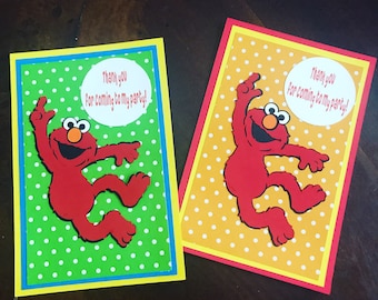 elmo thank you cards, Sesame Street decorations, elmo birthday party, elmo party decorations, elmo party, set of 12