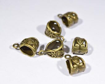8 Bronze necklace bails | bronze bails | earring bails | jewelry findings | bronze toned pendant bails | bronze pendant bails | BR1116