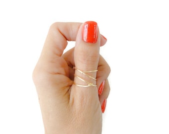 Criss Cross Gold Filled Ring Thumb Ring Index Ring Mid Finger Ring For Women