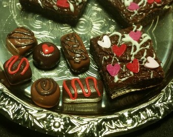 Valentine's Day Frosted Brownie set for American Girl or 18" dolls.