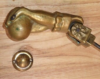 Antique French door knocker, Ladies hand door knocker, Brass door knocker, Antique door knocker, Hand and ball door knocker, Antique brass