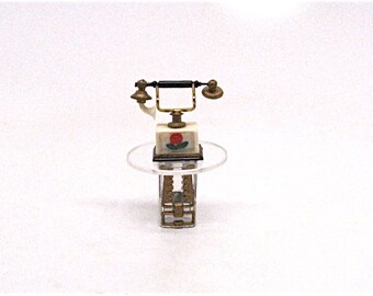 Dollhouse Furniture, Phone Table, Petite Princess, Occasional Table, Side Table, Living Room, Vintage, Ideal, Miniature, 1:12 Scale, c1964