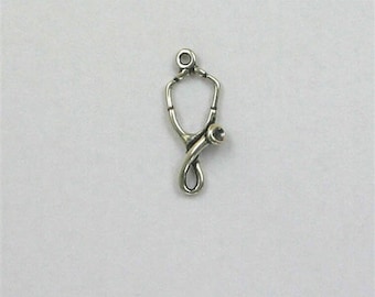 Sterling Silver 3-D Stethoscope Charm