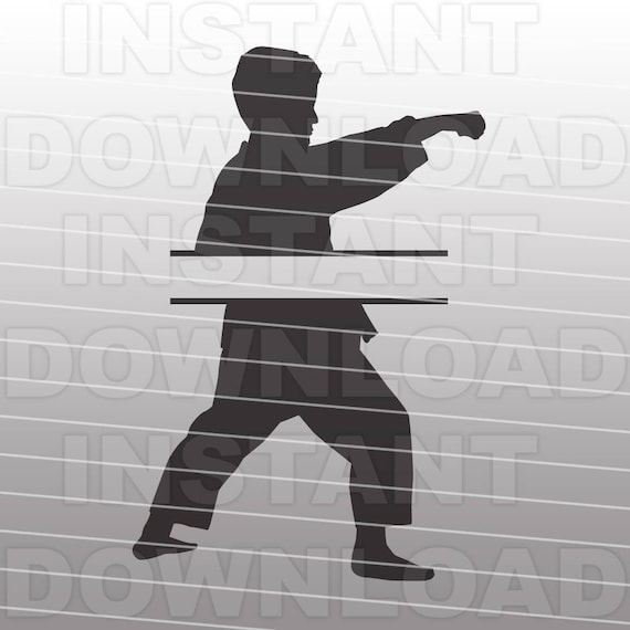 Download Karate Boy Monogram SVG File Cutting Template-Clip Art for