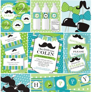 Little Man Mustache Bash | Little Man Birthday | Custom Printables | Invitation | 12 Designs