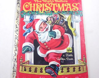 Vintage The Night Before Christmas Children's Little Golden Book Corinne Malvern Illustrator