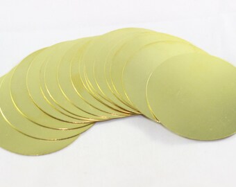 24 Gauge 10 Pcs Raw Brass Round Stamping Blank, 52 mm Huge Coins, Round Stamping Discs, Stamping Blanks, Oval Stamping Tags, GLDS