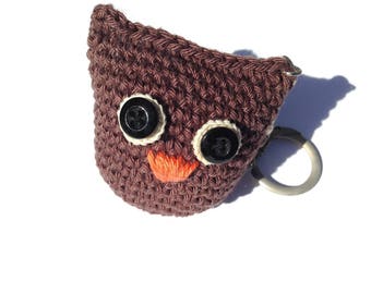 Keychain crocheted little OWL