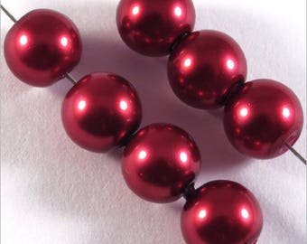 Burgundy Pearl round beads