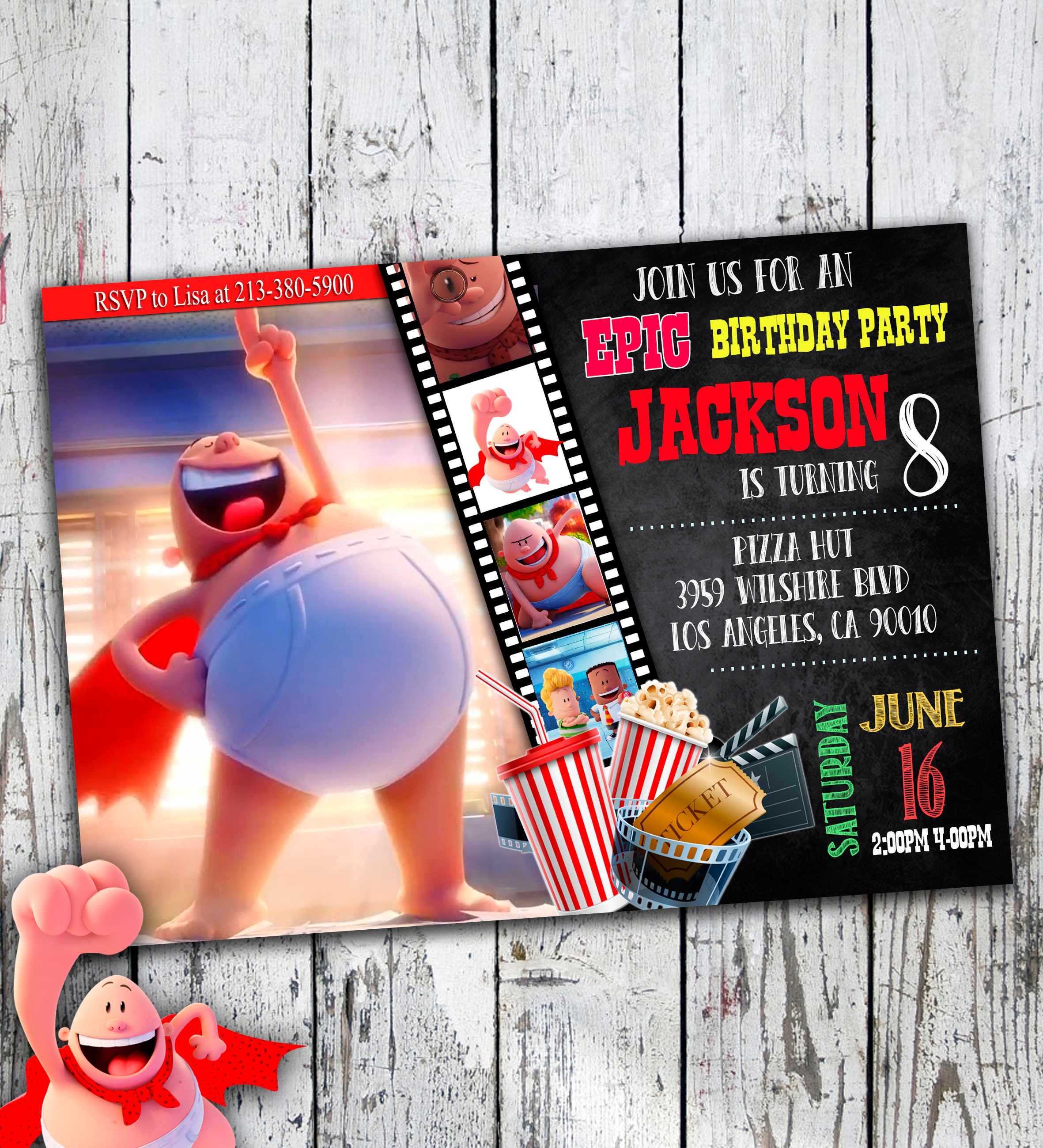 Captain Underpants Movie Party Captain Underpants Invitation