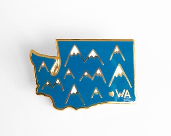 Washington Mountains Enamel Pin - Washington State Pin
