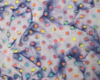 Batik lavender with multicolor dots fat quarter