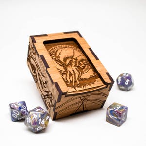 D&D Gaming Dice Box - Cthulhu H. P. Lovecraft - Dungeons and Dragons Dice Box - Personalized Rpg Dice Box - Mtg Tcg or Tabletop Gaming