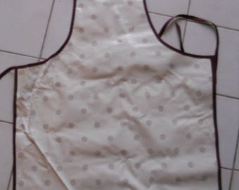 aprons with beige polka dots and through
