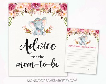 Elephant advice card | Etsy