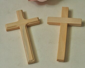 4pcs Large Wooden Cross Unfinished Natural Wood Cross Charms 89x50mm MT1192